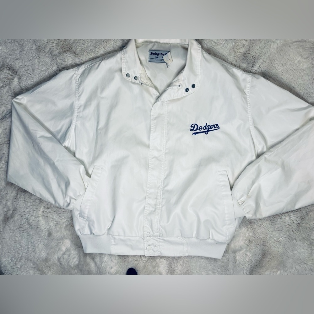 Vintage 1980’s MLB LA Dodger Swingster White  Baseball Jacket Size: XLarge